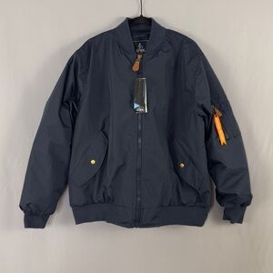 Classic Navy Bomber Jacket With Weather Tech Insulation